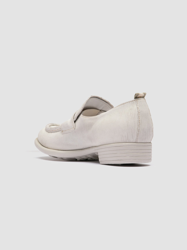 CALIXTE 020 - White Leather Penny Loafers