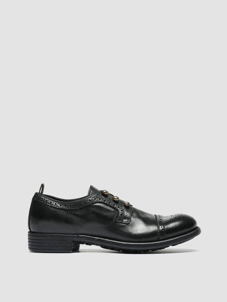 CALIXTE 022 - Black Leather Brogue Derby Shoes