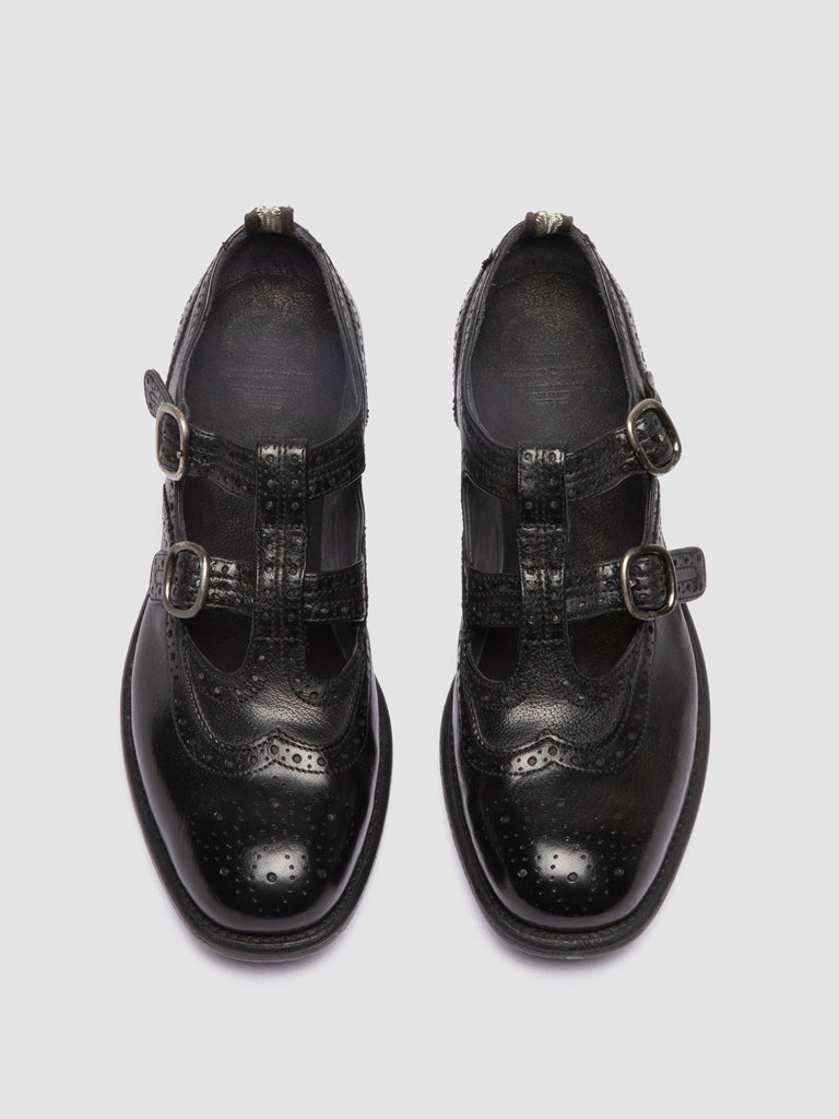 CALIXTE 056 - Black Leather Maryjane Loafers