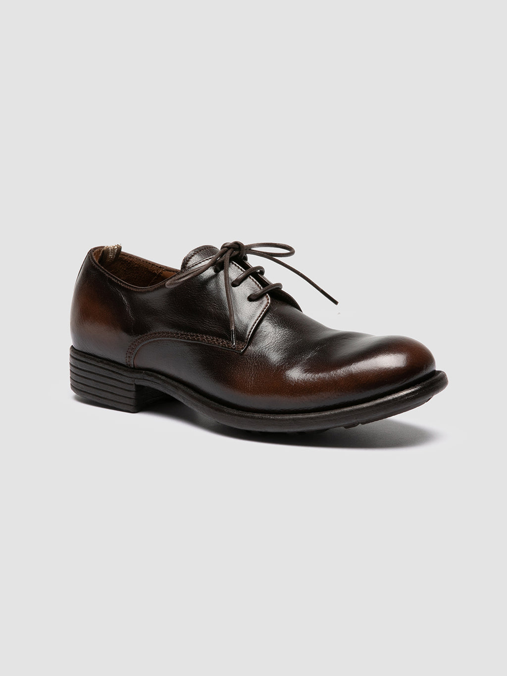CALIXTE 068 - Brown Leather Derby Shoes