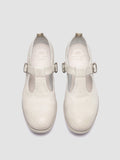 CALIXTE 080 - White Leather T-Bar Shoes