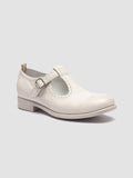 CALIXTE 080 - White Leather T-Bar Shoes