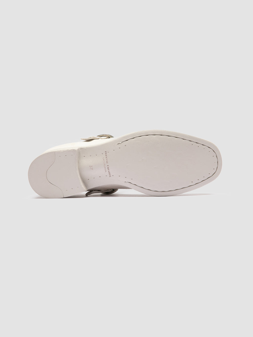 CALIXTE 080 - White Leather T-Bar Shoes