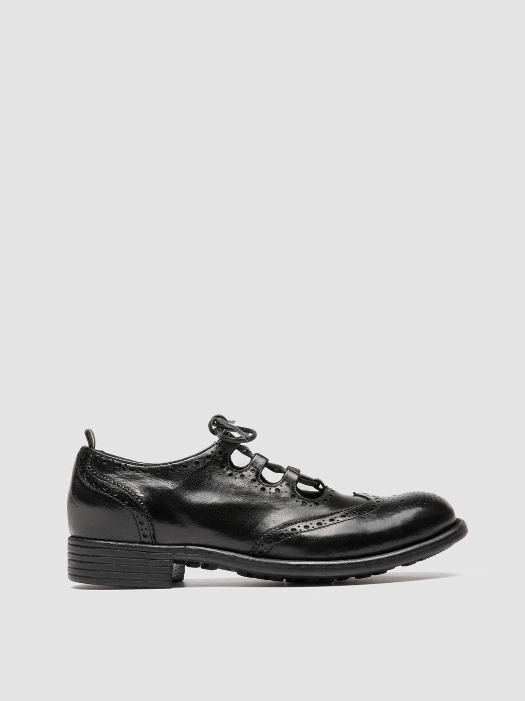 CALIXTE 084 - Black Leather Derby Shoes - image 1,side view