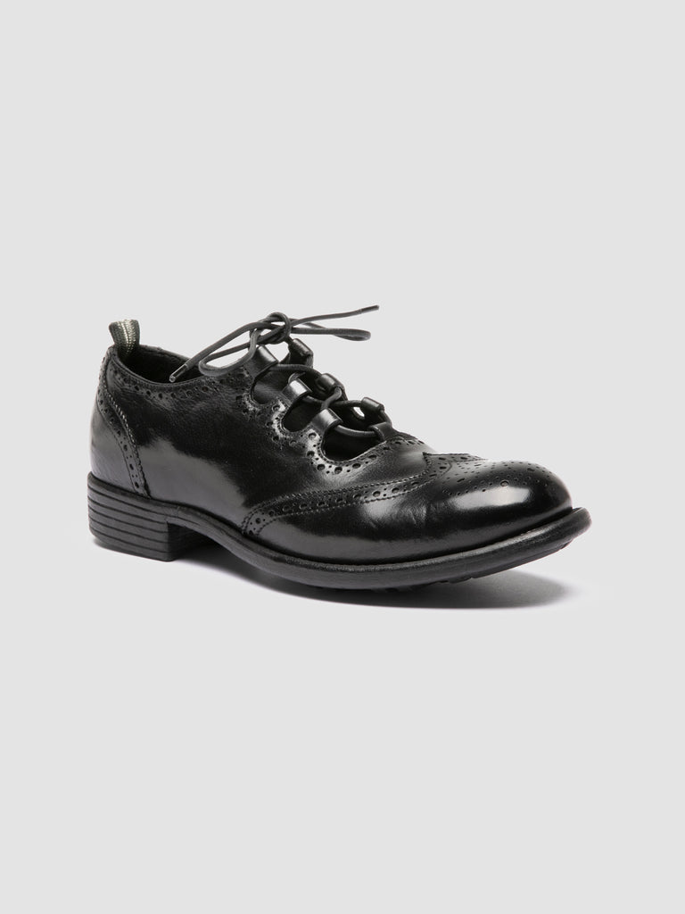 CALIXTE 084 - Black Leather Derby Shoes