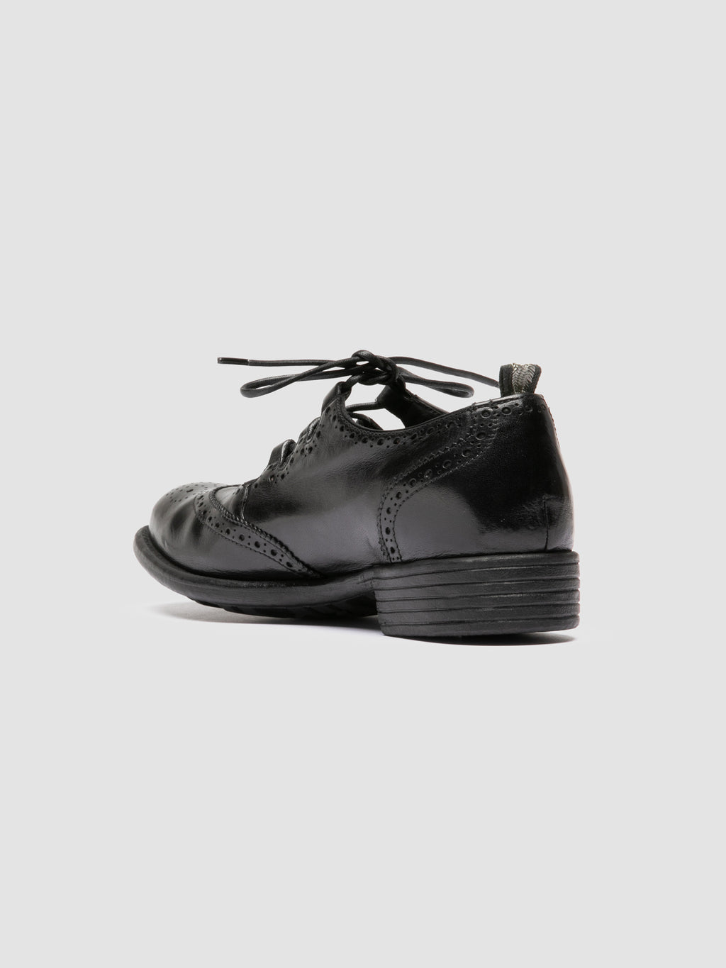 CALIXTE 084 - Black Leather Derby Shoes - image 4,side view