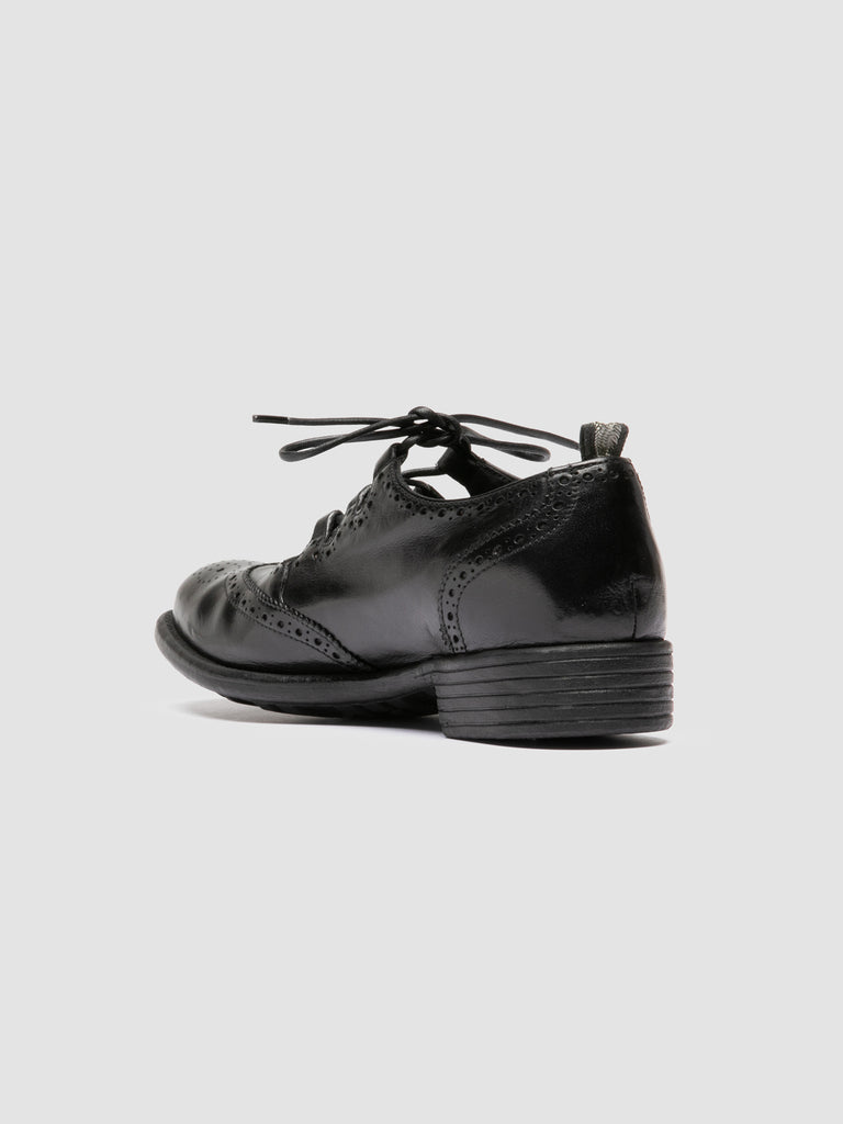 CALIXTE 084 - Black Leather Derby Shoes