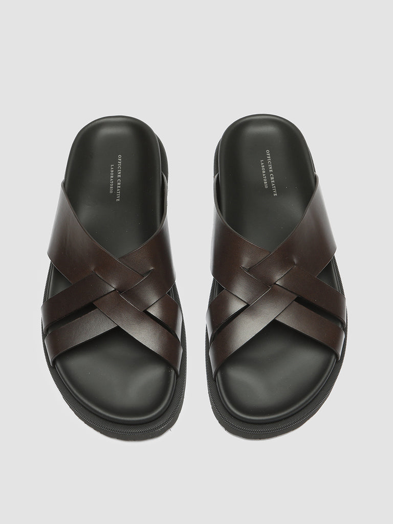 CHARRAT 003 - Brown Leather Sandals Men Officine Creative - 2