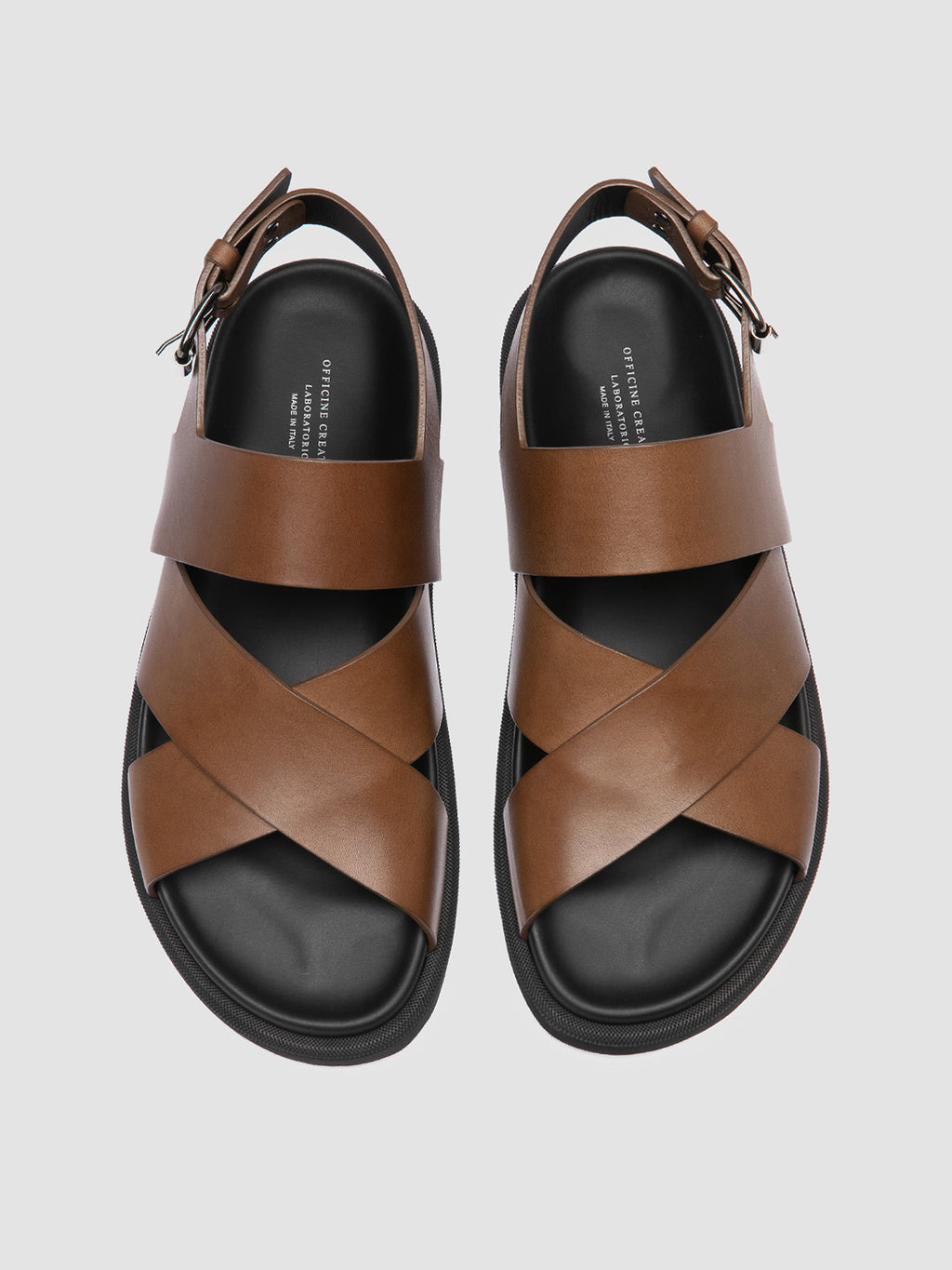 CHARRAT 006 - Brown Leather Sandals - image 2,side view
