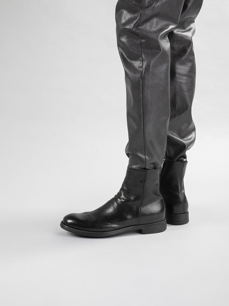 CHRONICLE 058 - Black Leather Zip Boots Men Officine Creative - 1