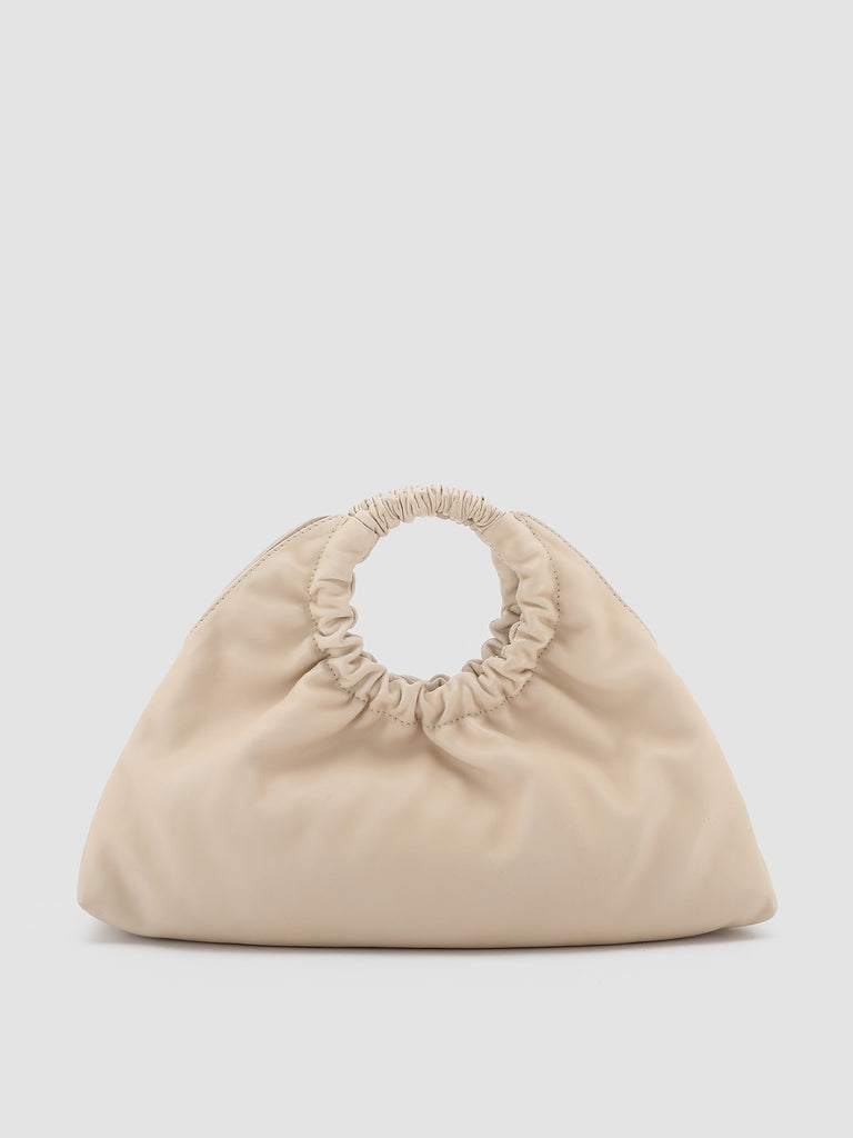 CIRCLE 14 - Ivory Leather Clutch Bag