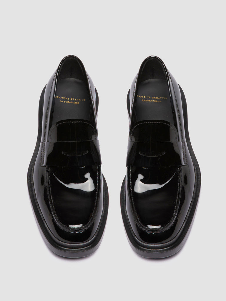 CONCRETE 009 - Black Leather Penny Loafers