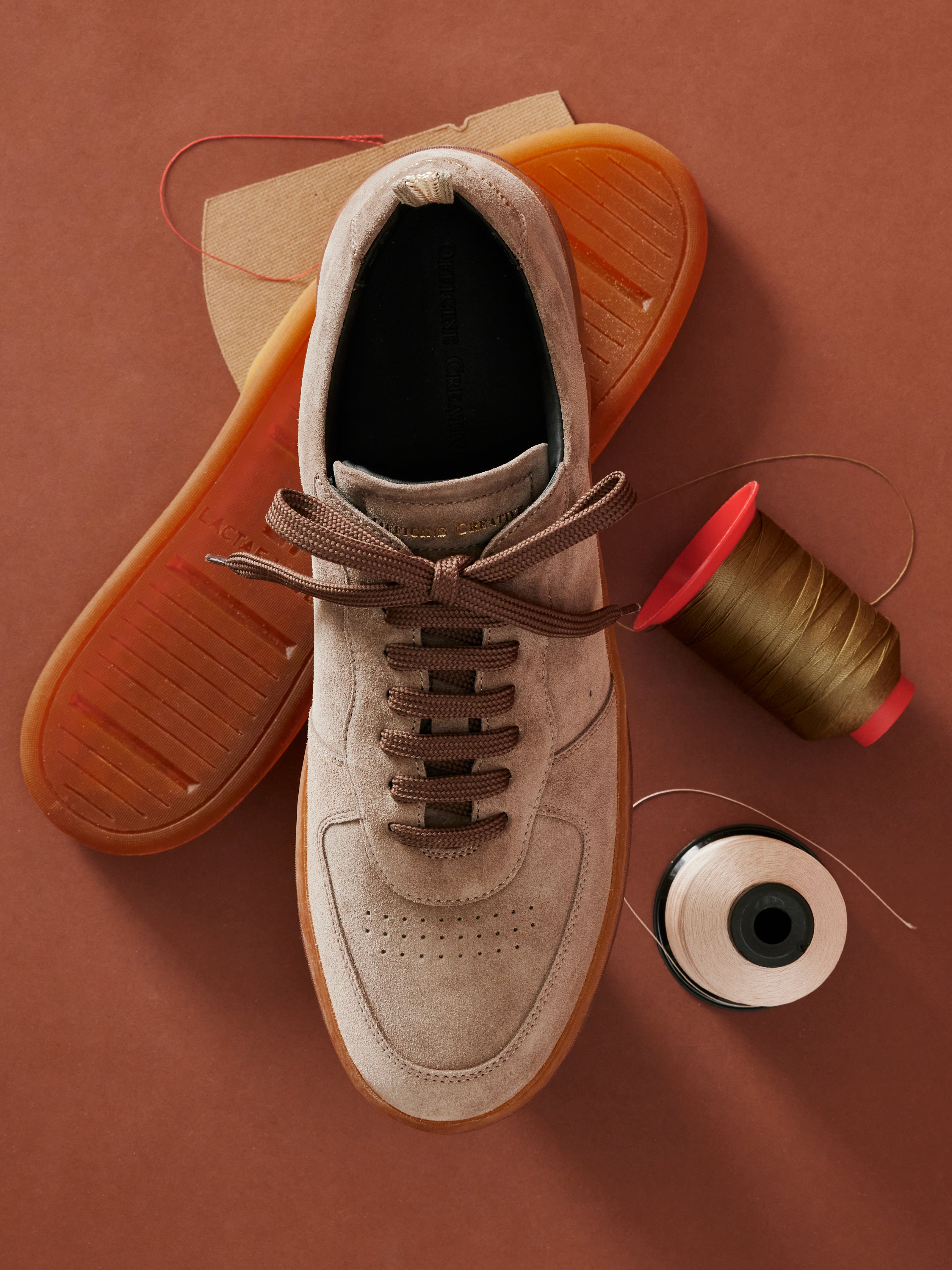 Officine Creative - Women's brown suede sneakers