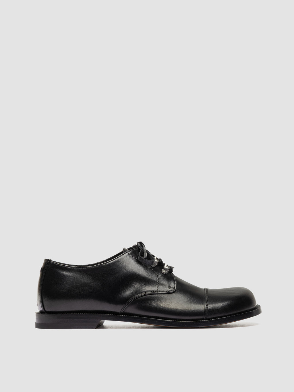GEMSTONE 001 - Black Leather Derby Shoes - image 1,side view