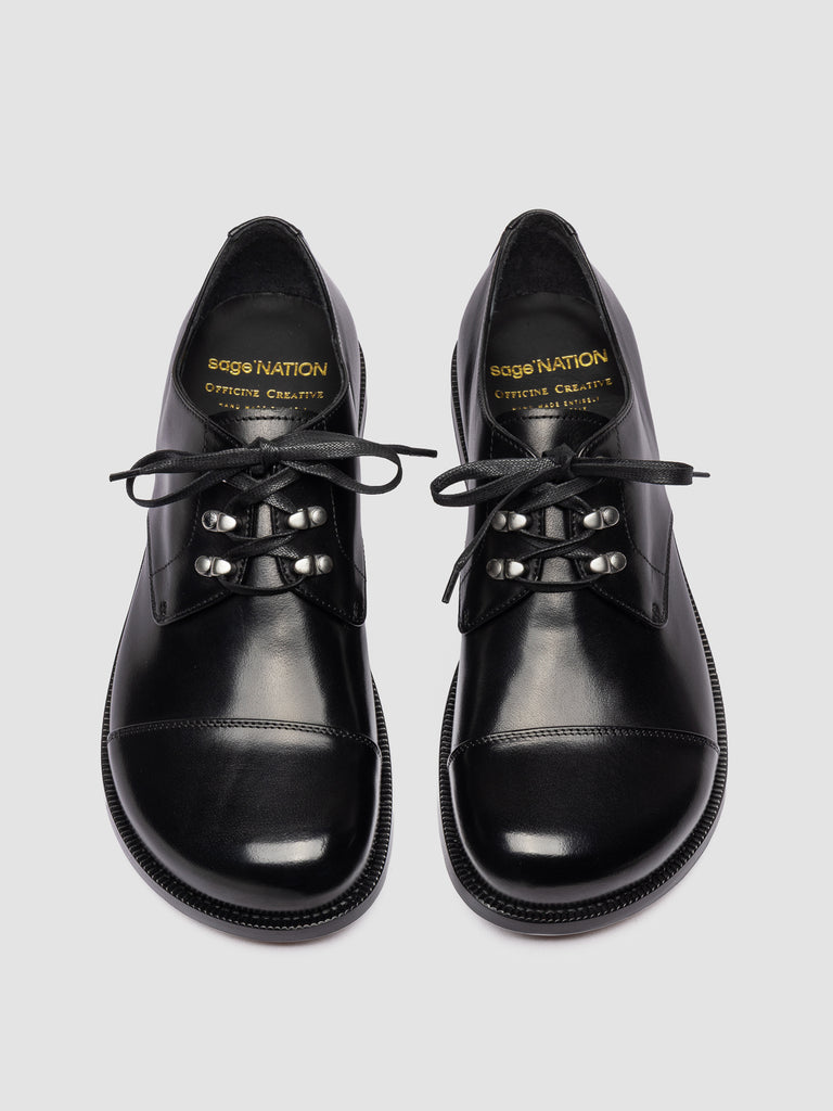 GEMSTONE 001 - Black Leather Derby Shoes