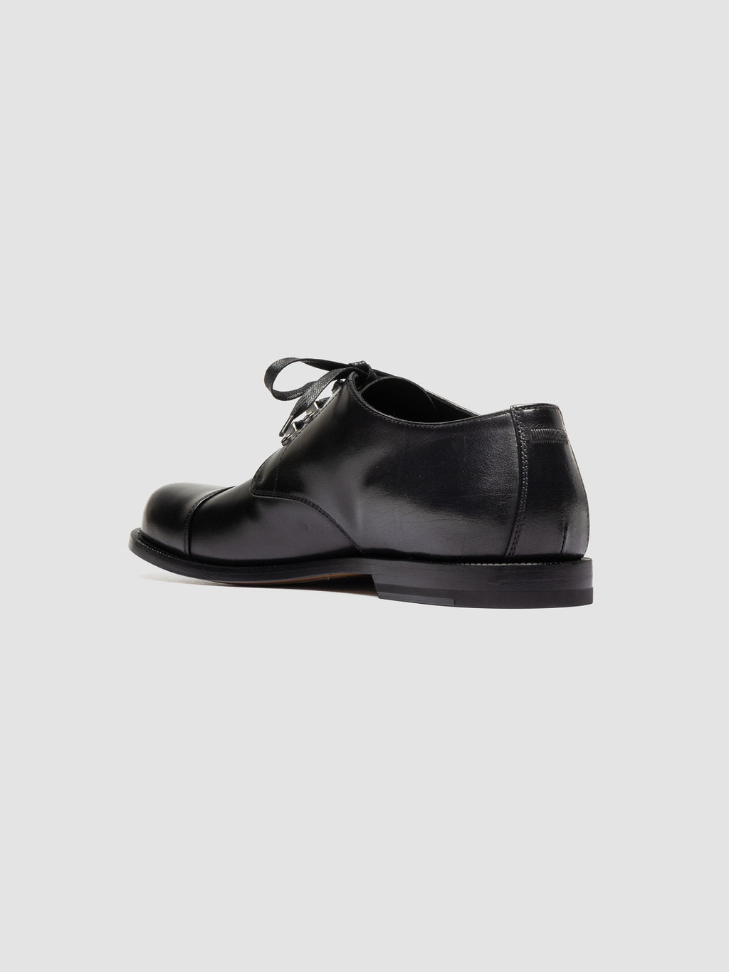 GEMSTONE 001 - Black Leather Derby Shoes - image 4,side view