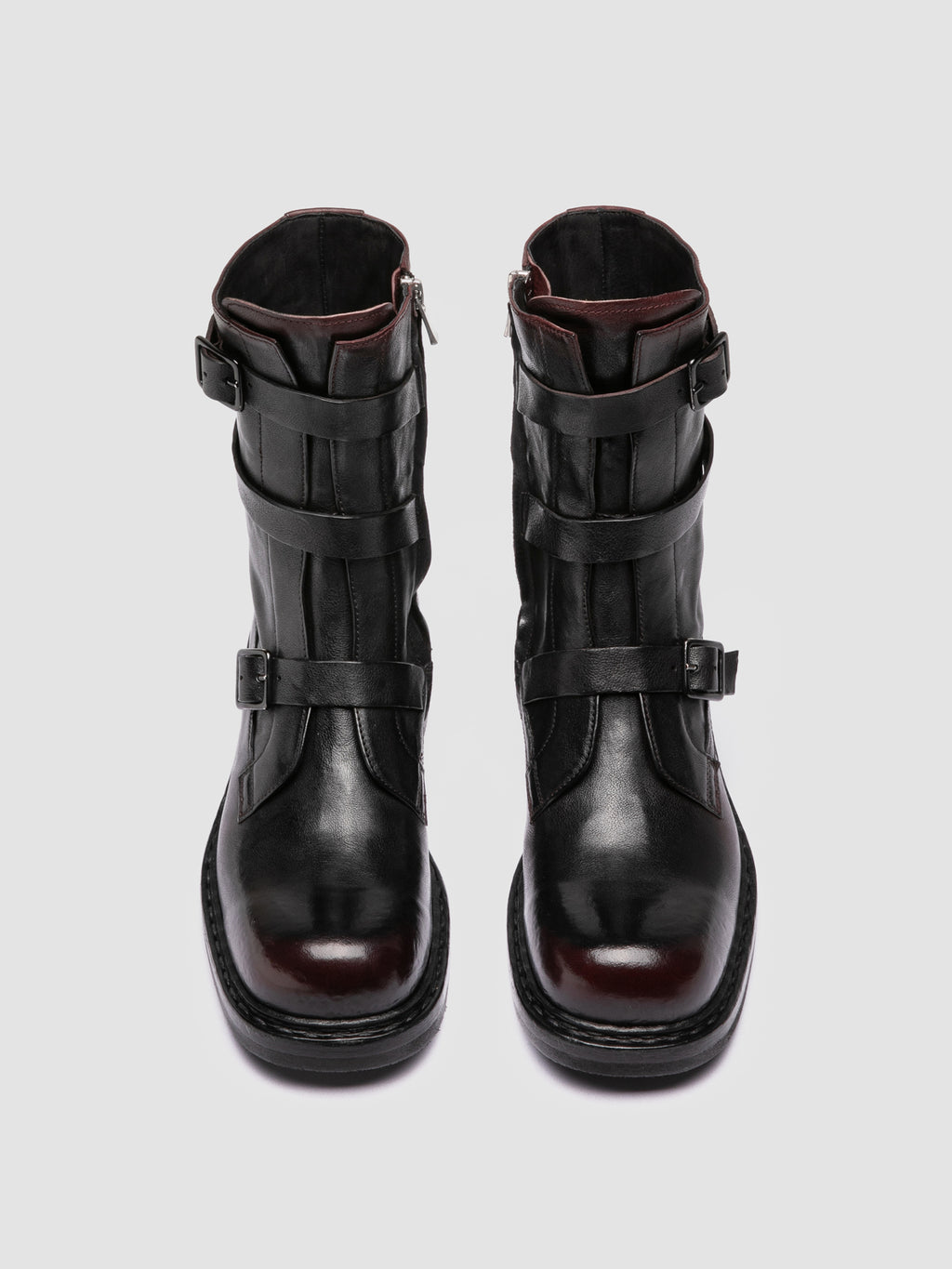 DAKOTA 004 - Burgundy Leather Zipped Boots Officine Creative - 2