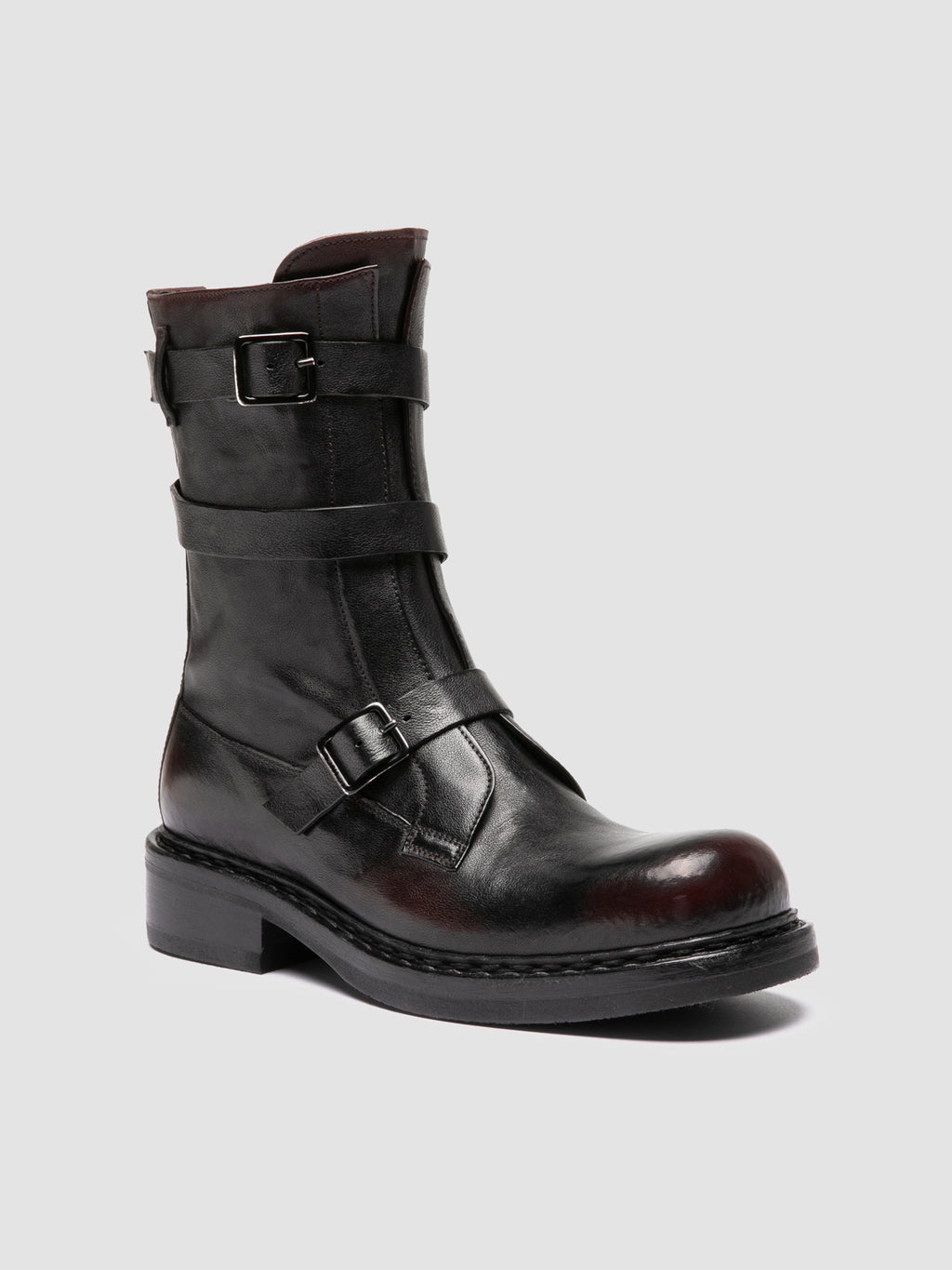 DAKOTA 004 - Burgundy Leather Zipped Boots Officine Creative - 3