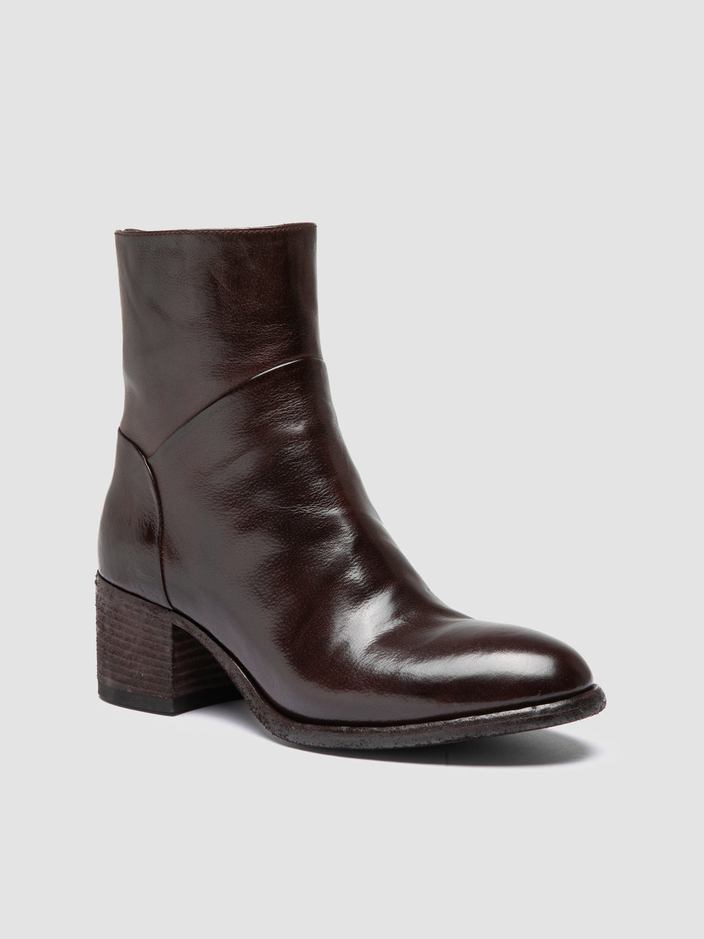 DENNER 107 - Burgunderrote Lederstiefel mit Reißverschluss - image 3,side view