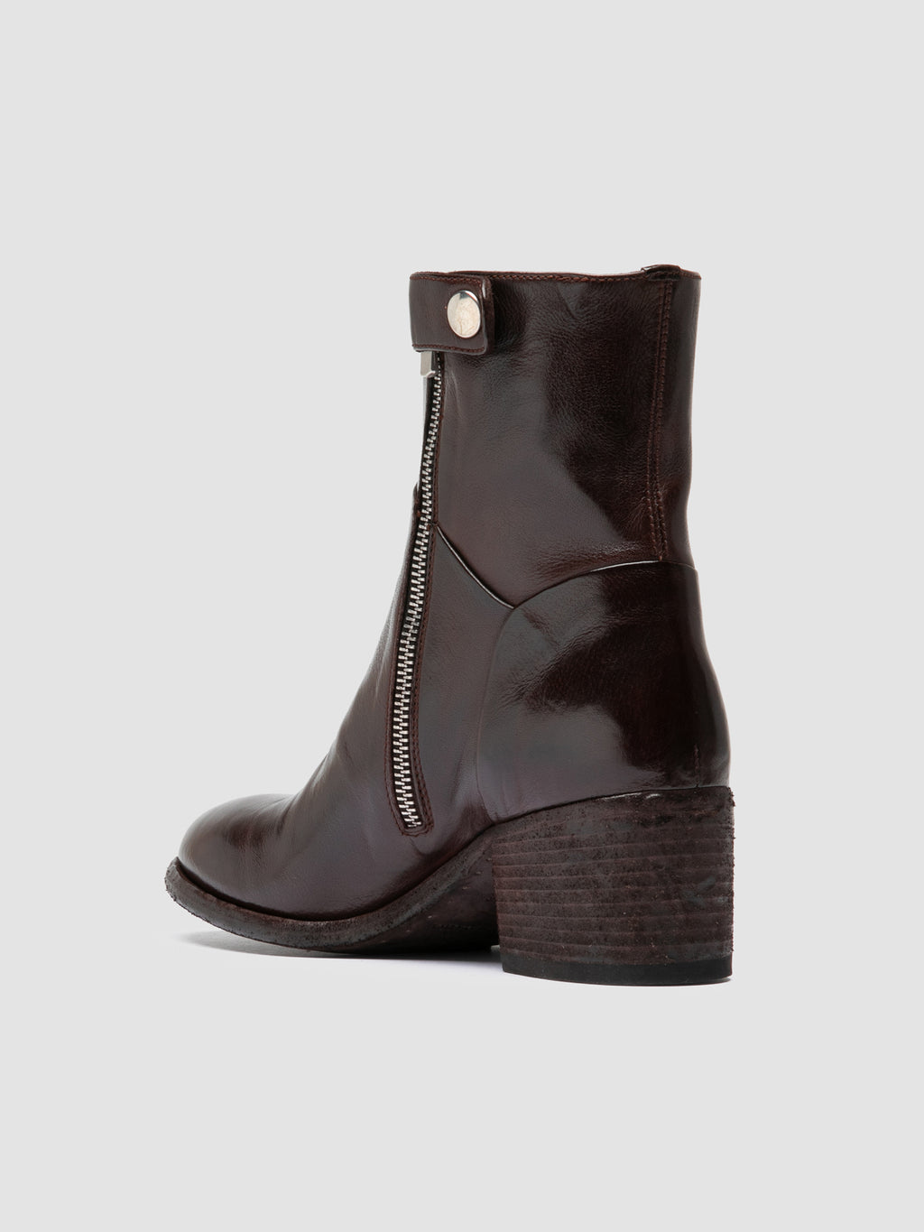 DENNER 107 - Burgunderrote Lederstiefel mit Reißverschluss - image 4,side view