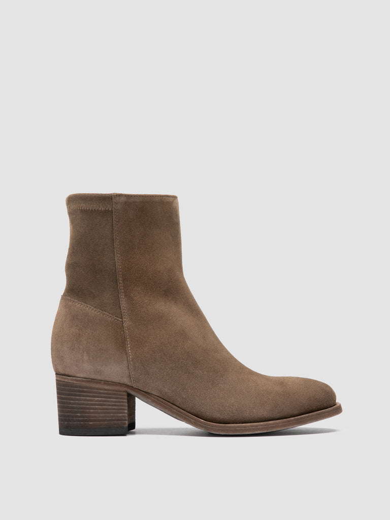 DENNER 127 - Taupe Suede Zipped Boots