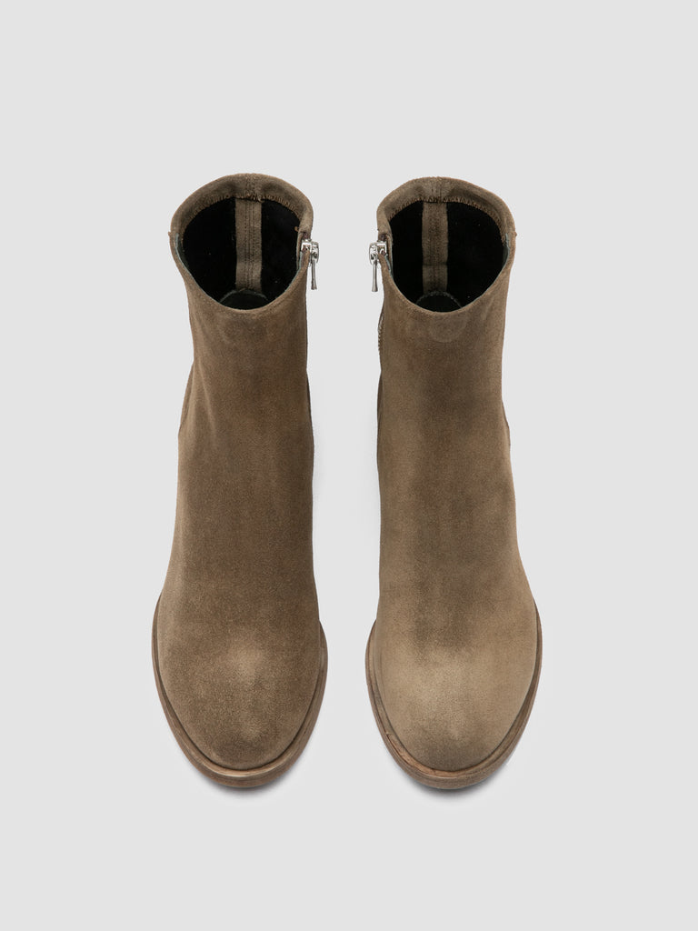 DENNER 127 - Taupe Suede Zipped Boots