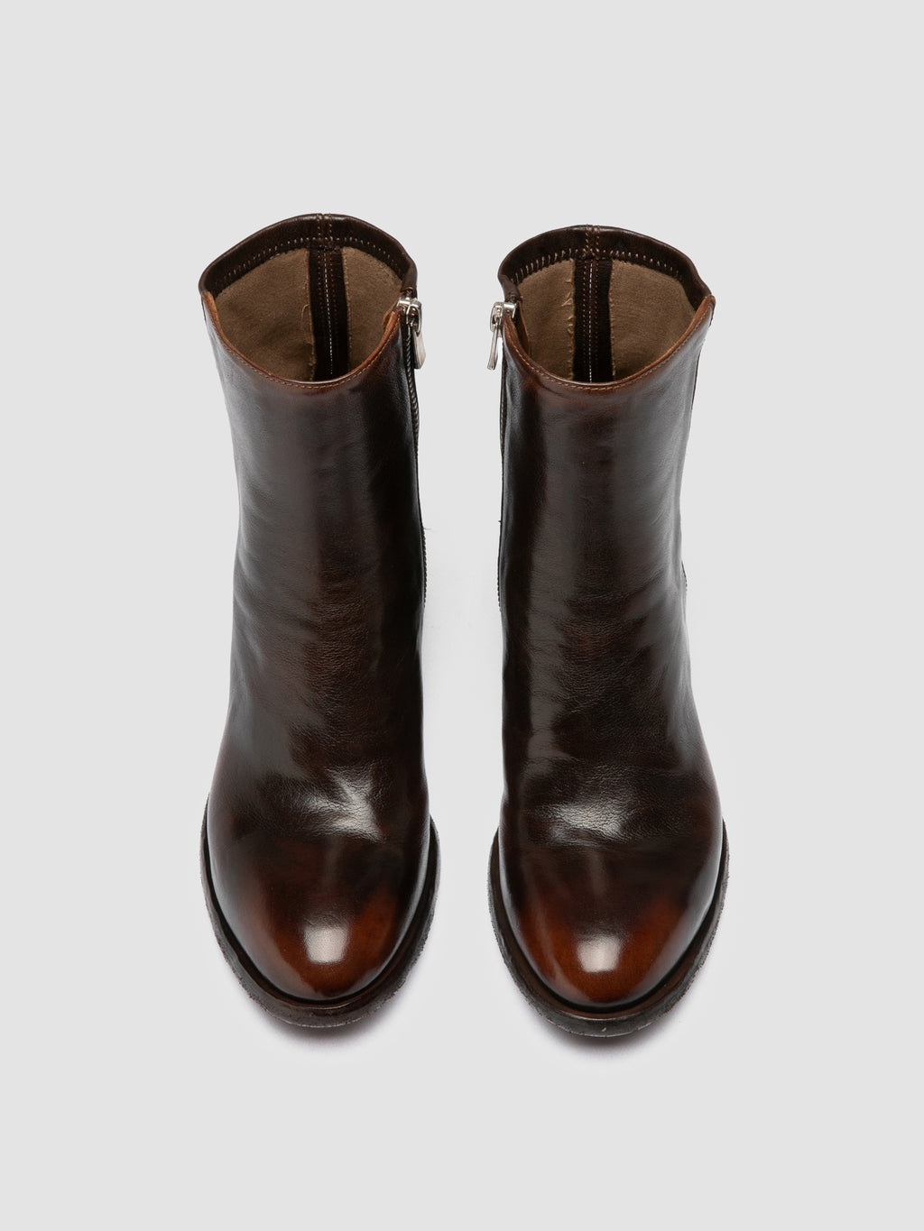 DENNER 127 - Brown Leather Zipped Boots Officine Creative - 2