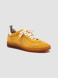 DESTINY 101 - Yellow Leather and Suede Low Top Sneakers