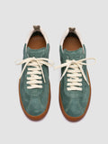 DESTINY 101 - Green Leather and Suede Low Top Sneakers