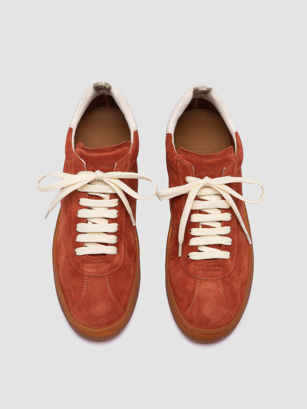 DESTINY 101 - Red Leather and Suede Low Top Sneakers