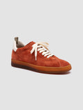 DESTINY 101 - Red Leather and Suede Low Top Sneakers