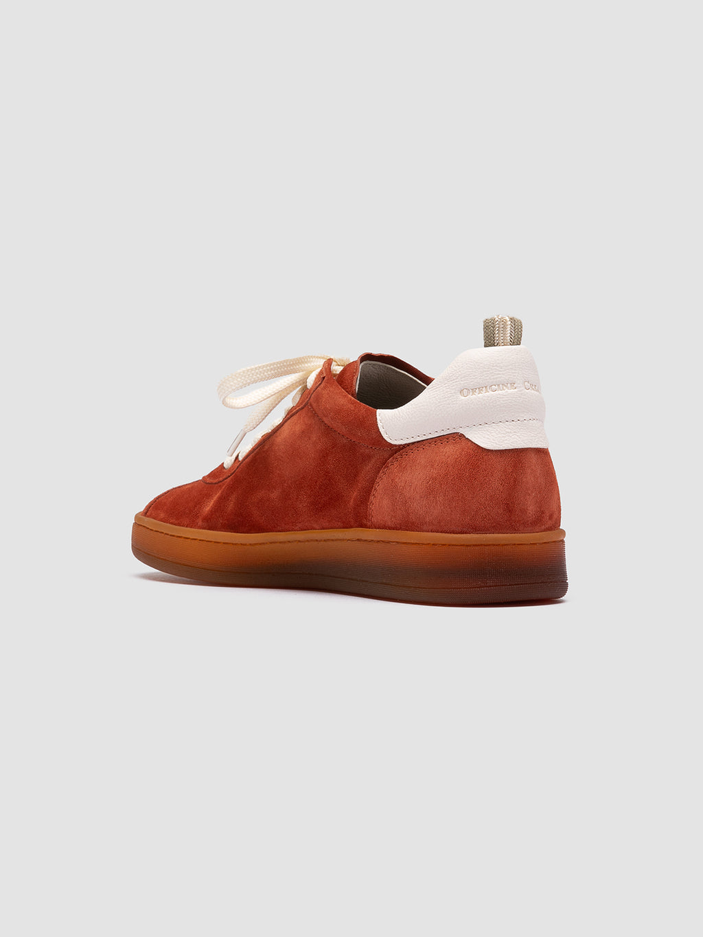 DESTINY 101 - Red Leather and Suede Low Top Sneakers