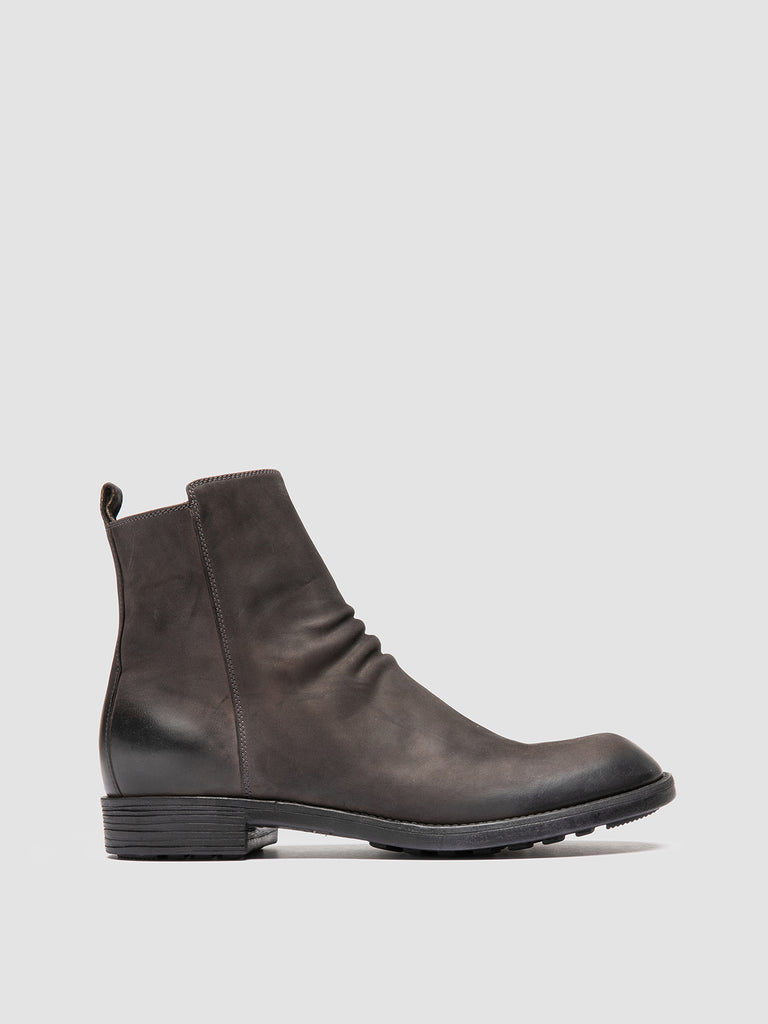 DIARY 008 - Grey Leather Zip Boots