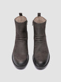 DIARY 008 - Grey Leather Zipped Boots - thumb image 2,side view