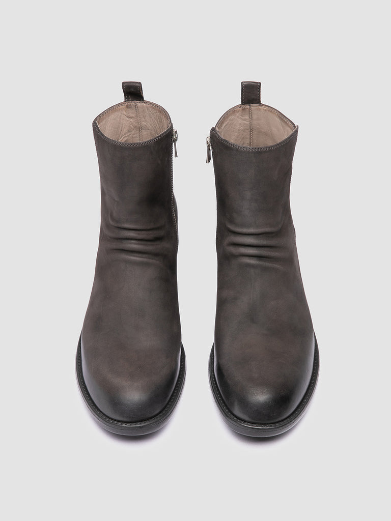 DIARY 008 - Grey Leather Zip Boots