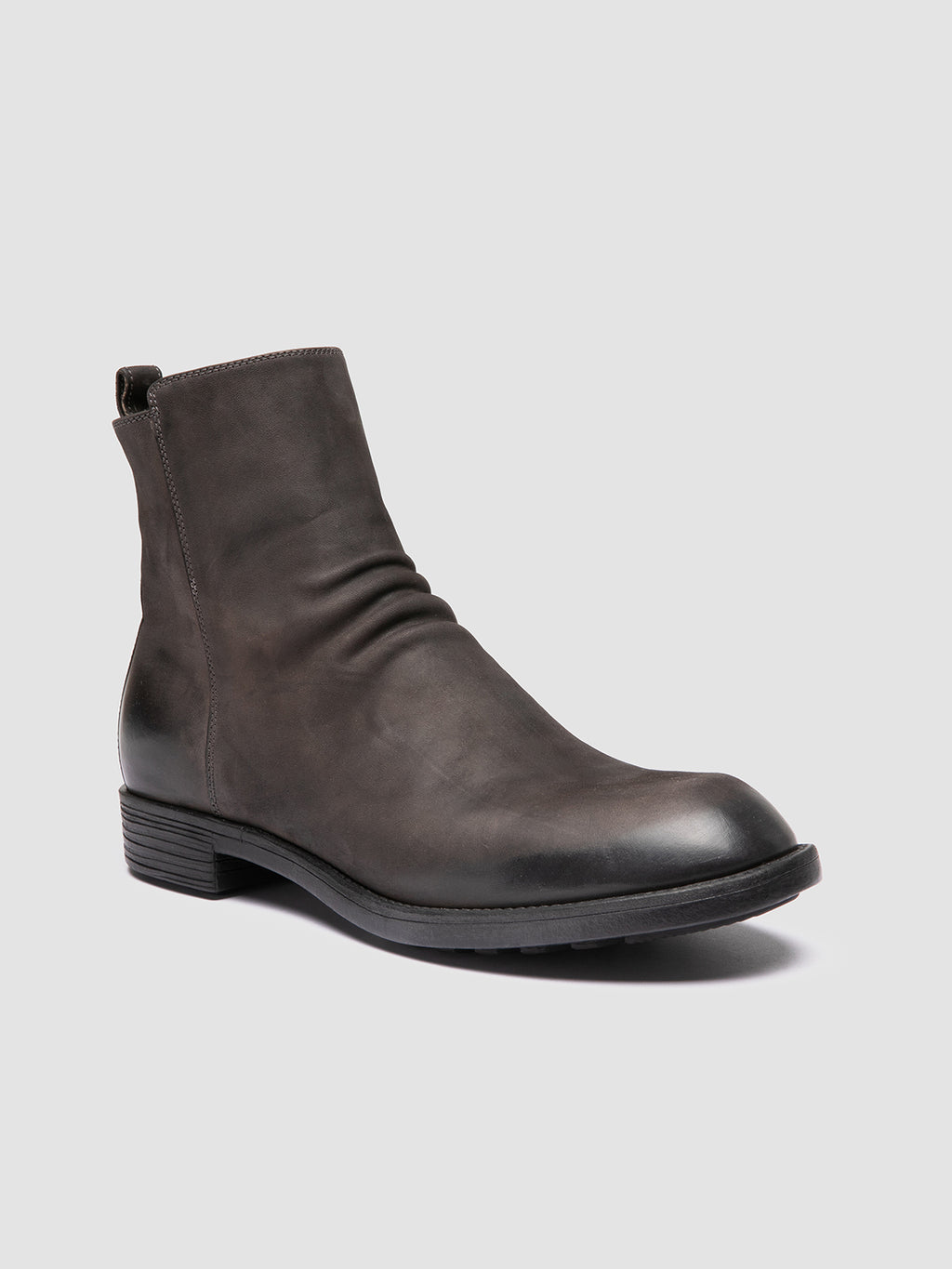 DIARY 008 - Grey Leather Zipped Boots - image 3,side view