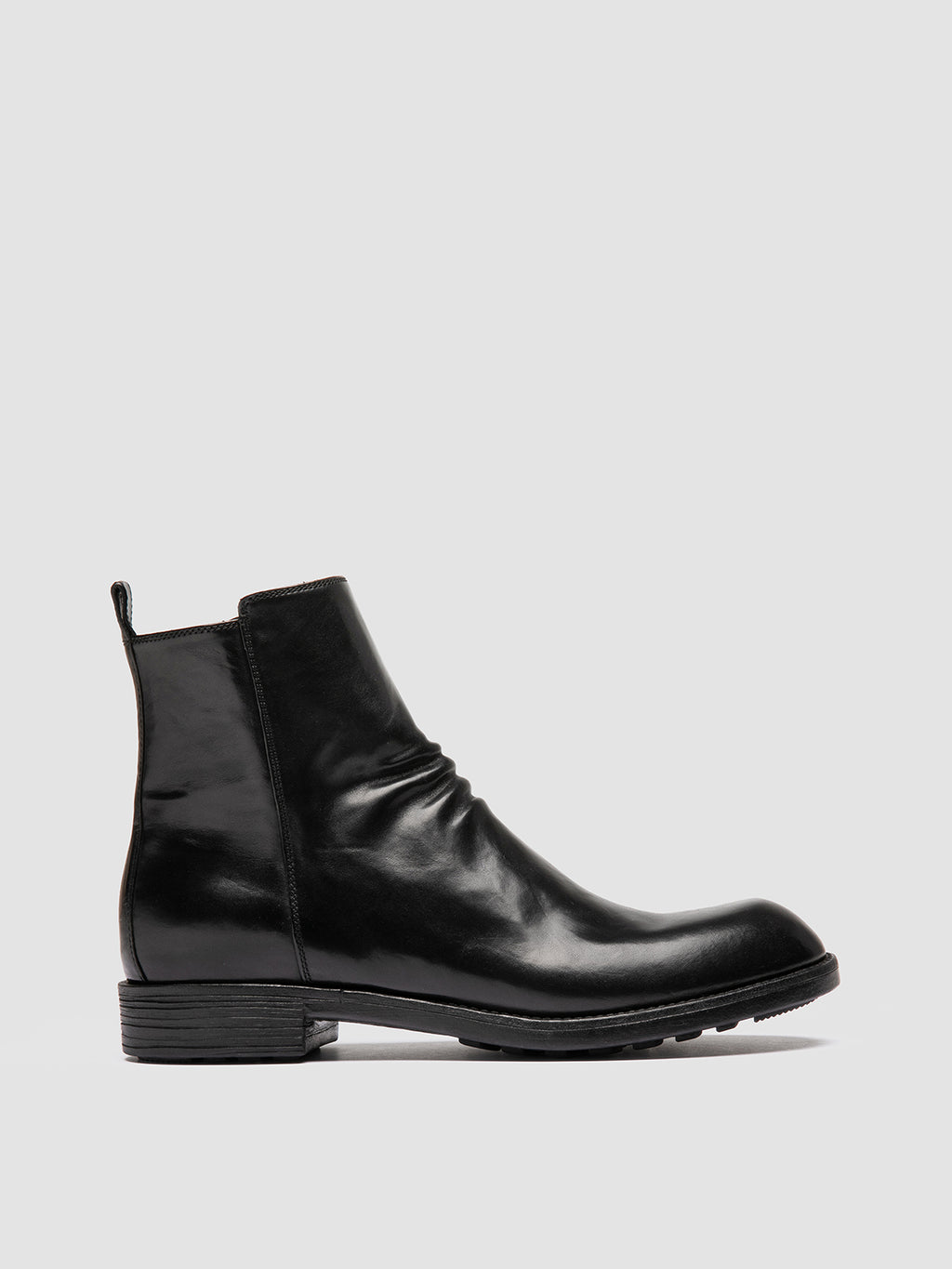 DIARY 008 - Black Leather Zip Boots - image 1,side view