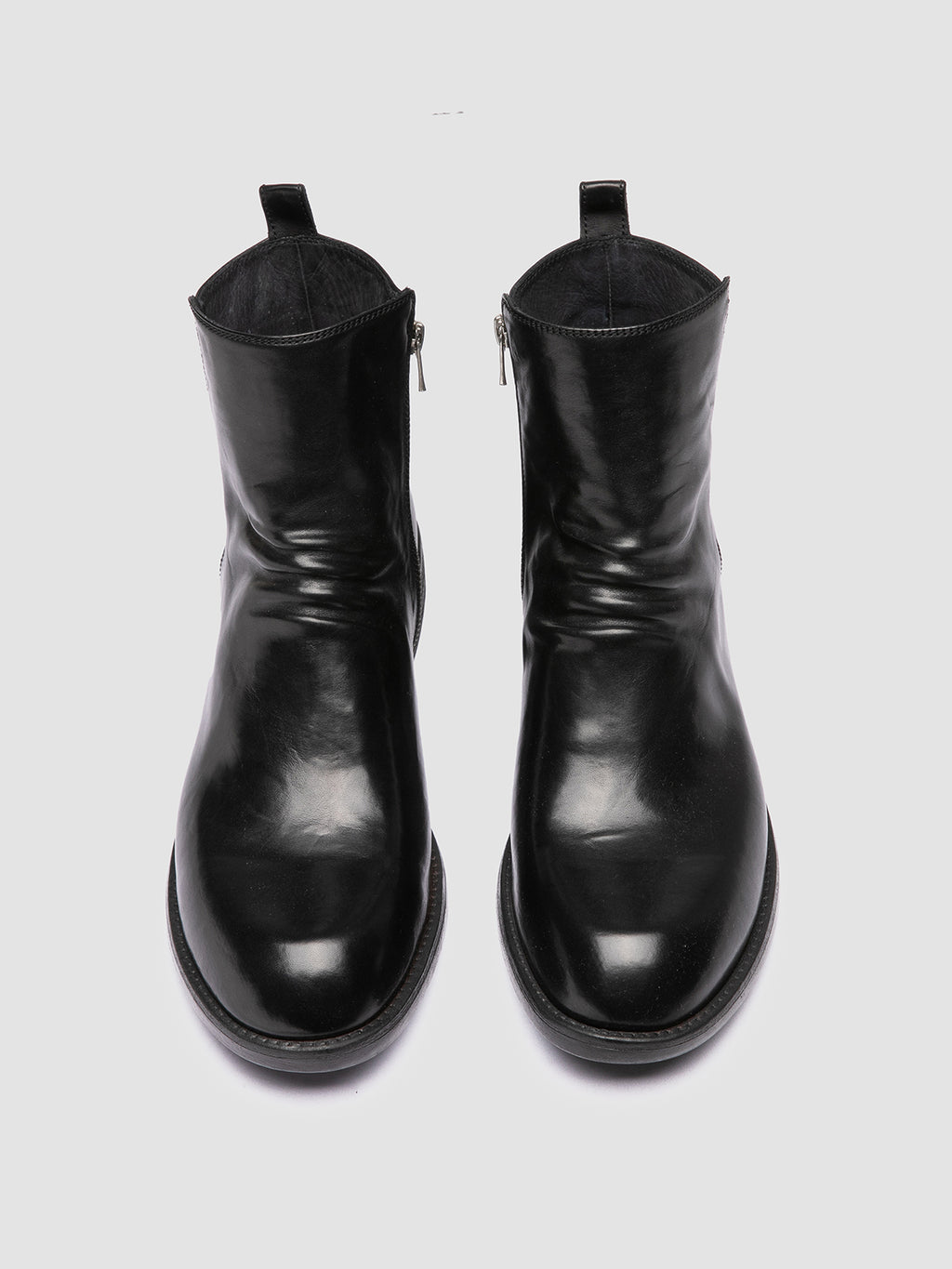 DIARY 008 - Black Leather Zip Boots - image 2,side view