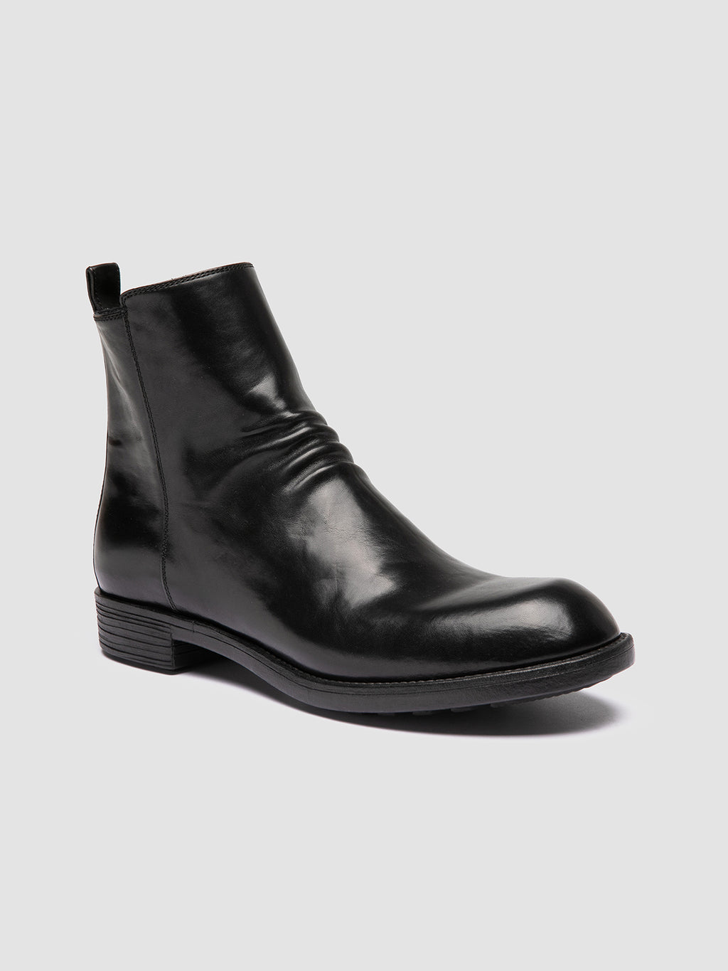 DIARY 008 - Black Leather Zip Boots - image 3,side view