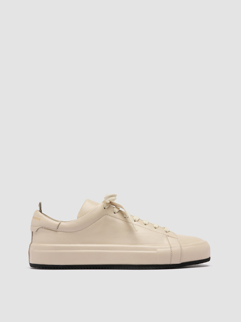 EASY 101 - Ivory Leather Low Top Sneakers