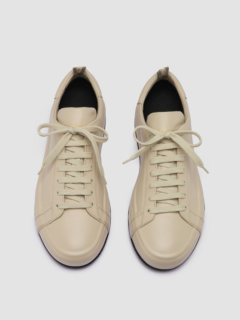 EASY 101 - Ivory Leather Low Top Sneakers