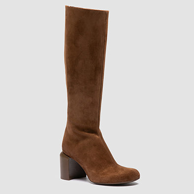ELINOR 006 - Brown Suede Zipped Boots