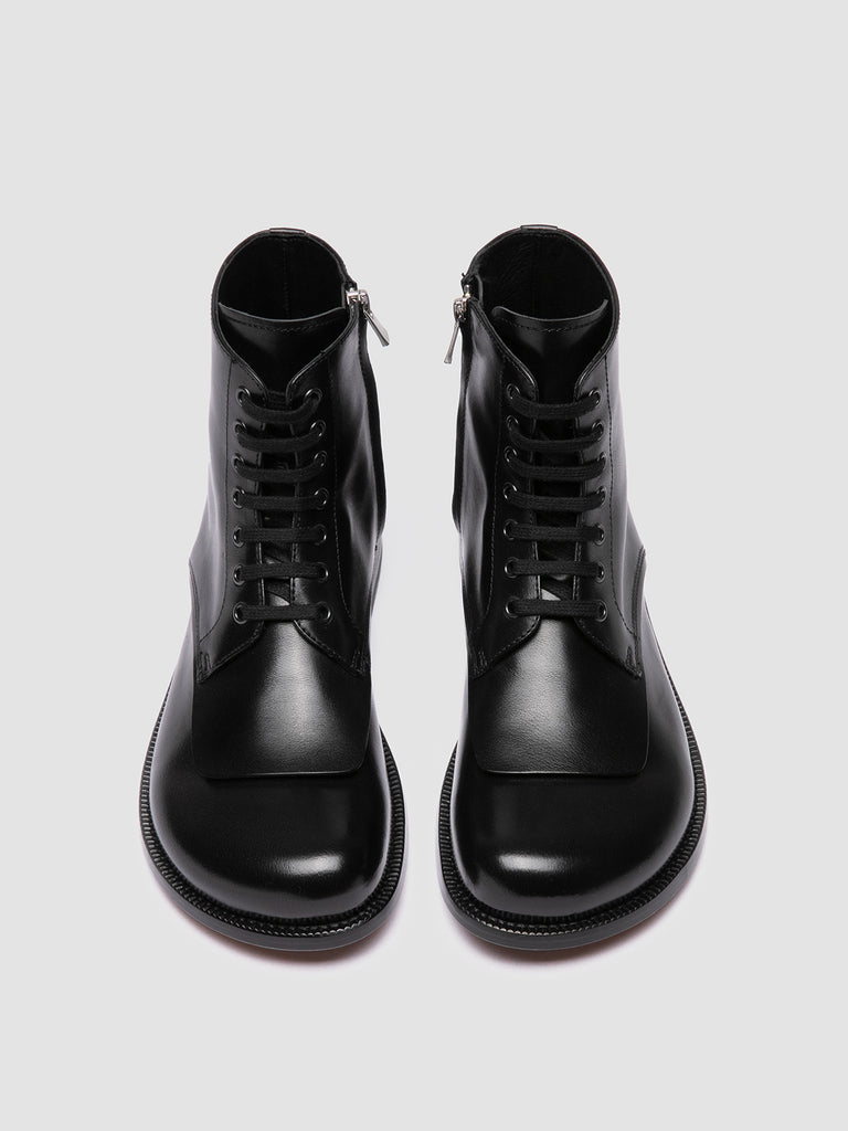 EMERALD 004 - Black Leather Lace-up Boots