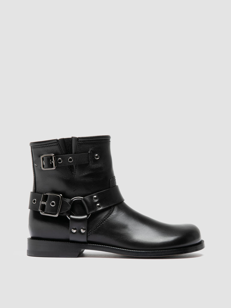EMERALD 016 - Black Leather Pull-On Boots