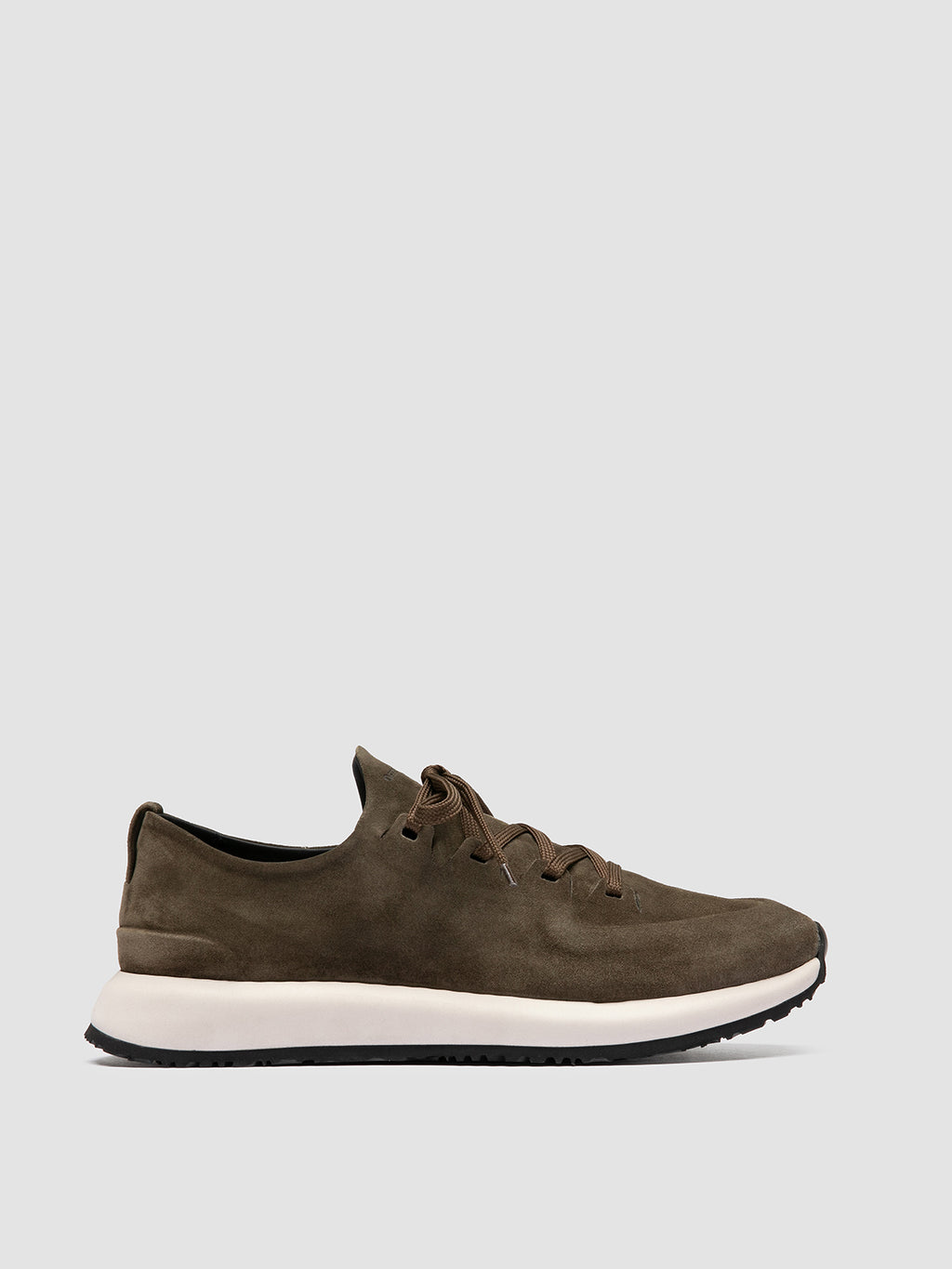 ENTIRE 001 - Grüne Low-Top-Sneakers aus Wildleder - image 1,side view