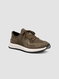 ENTIRE 001 - Grüne Low-Top-Sneakers aus Wildleder - thumb image 3,side view