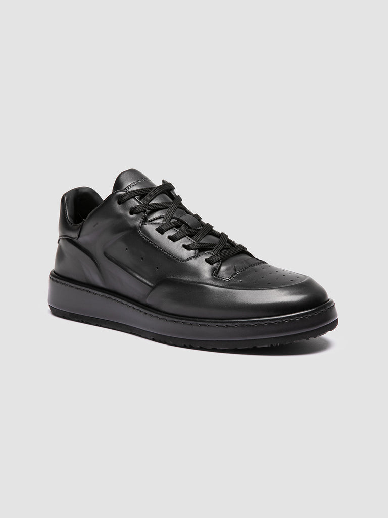 ERASER 001 - Graue Low-Top-Sneaker aus Leder