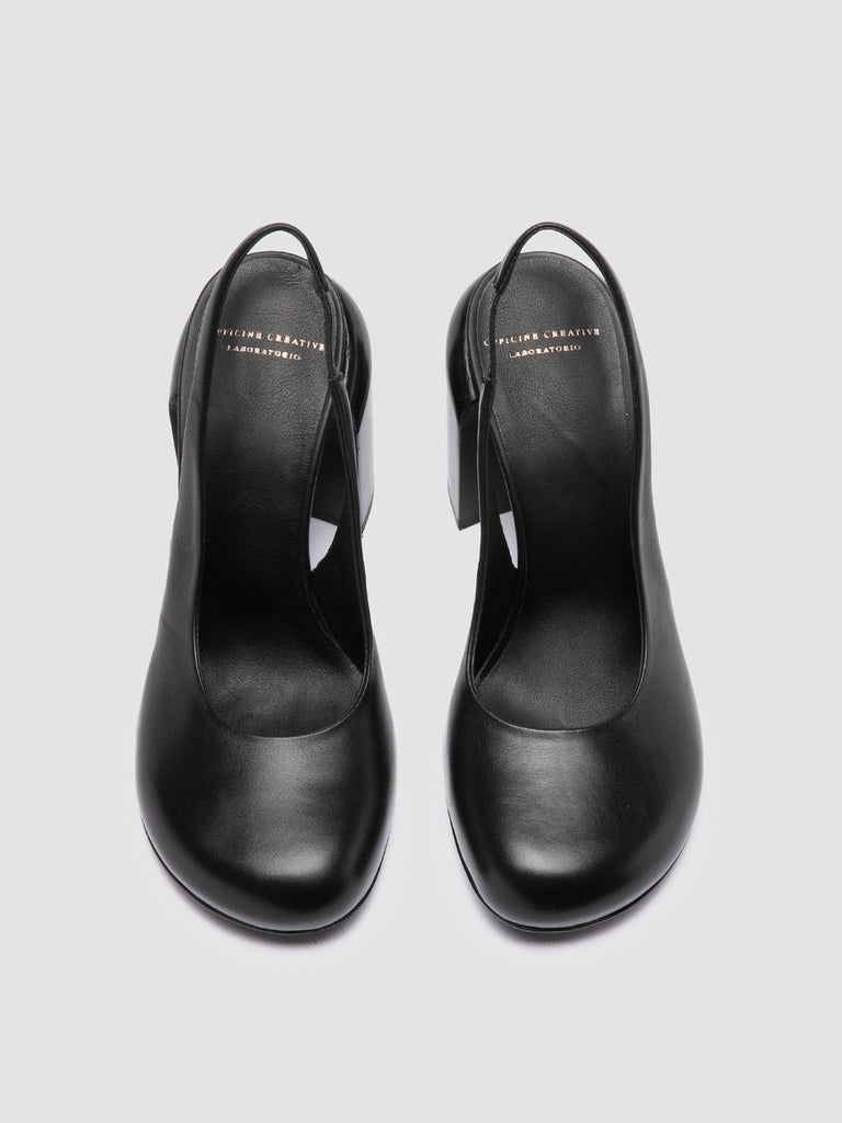 ESTHER 021 - Black Leather Sling Back Sandals Women Officine Creative - 2