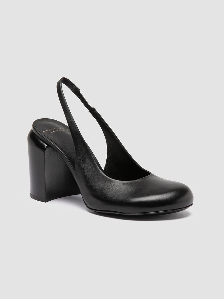 ESTHER 021 - Black Leather Sling Back Sandals Women Officine Creative - 3