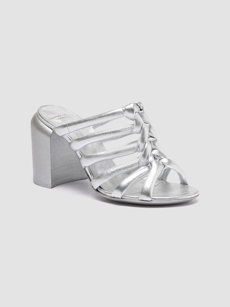 ESTHER 026 - Silver Leather Slide Sandals Women Officine Creative - 3